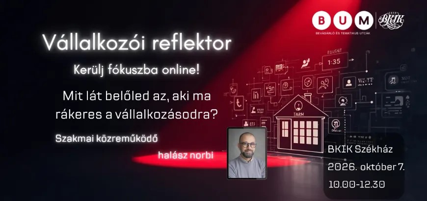 Vállalkozói reflektor - kerülj fókuszba online!
